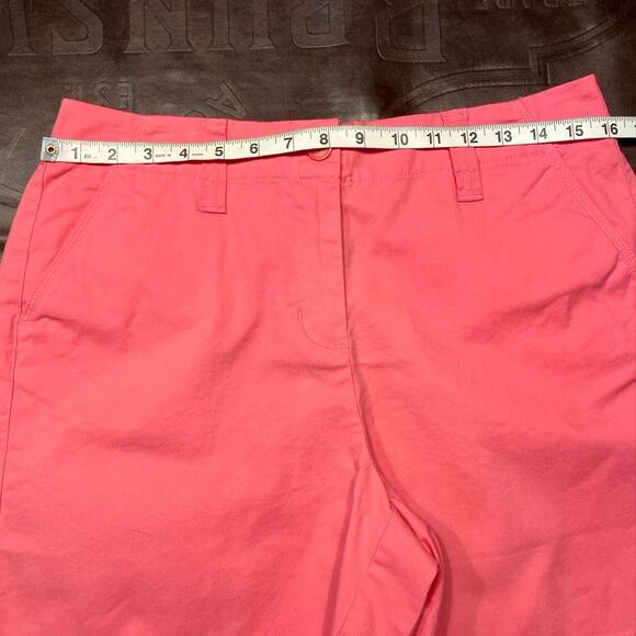 Talbots Stretch Chino Shorts Flat Front 6" Inseam Womens 10 Pink Golf Summer - Picture 12 of 14